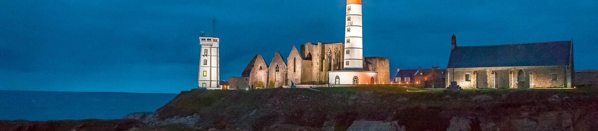 Lighthouse in Brittany by night